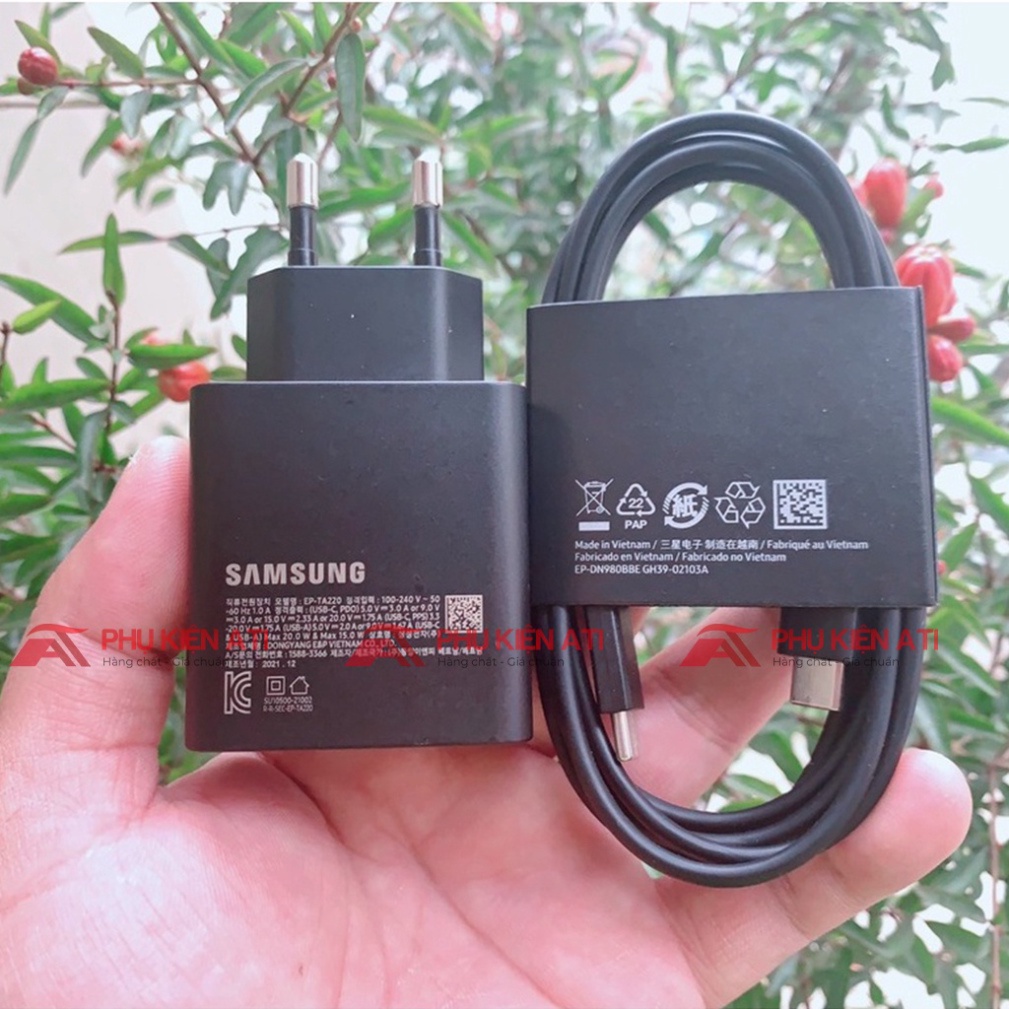 Củ sạc Samsung 2 Cổng  Sạc nhanh cho Samsung cùng lúc 2 thiết bị 2 cổng Type C và USB sạc nhanh - Goteca
