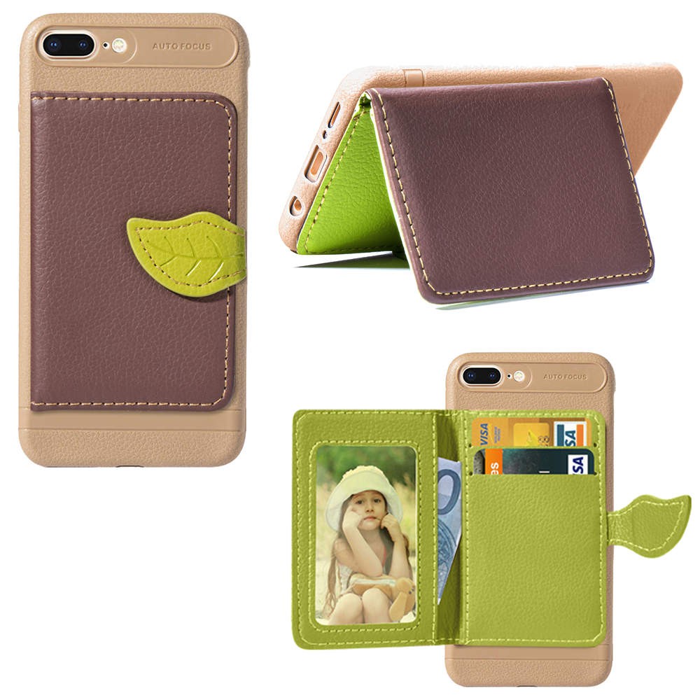 Ốp điện thoại TPU tích hợp ví da PU kiêm giá đỡ dành cho iPhone 6 6S 7 8 Plus X XS XR Max | BigBuy360 - bigbuy360.vn