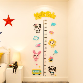 Tranh dán tường mica 3d thước đo ban nhạc đo chiều cao cho bé