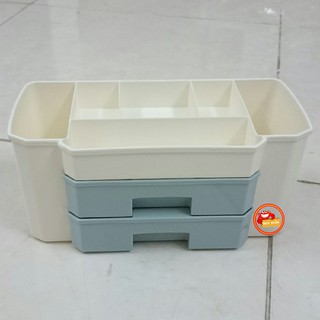 Kệ đựng mỹ phẩm đồ trang điểm mẫu mới 2 ngăn kéo bằng nhựa cứng bền đẹp