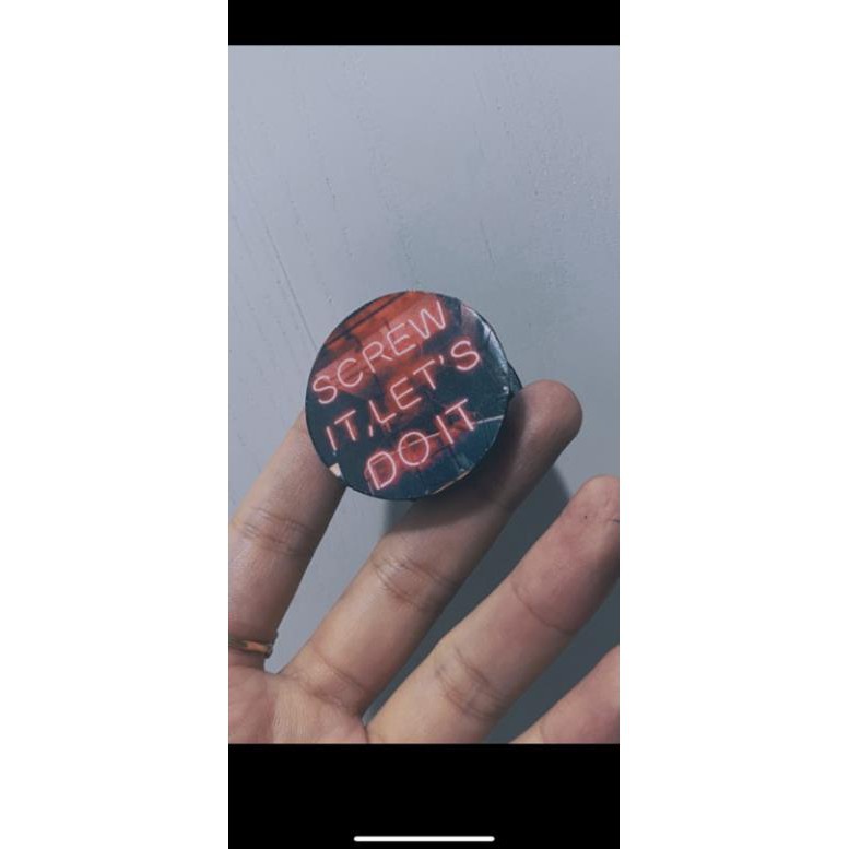 Giá đỡ điện thoại popsocket chủ đề aesthetic màu đen in theo yêu cầu logo quà tặng