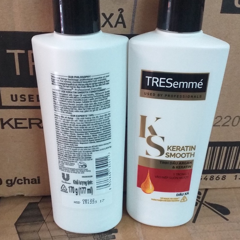 Dầu Xả Tresemmé Keratin Smooth Tinh Dầu Argan Và Keratin Vào Nếp Suôn Mượt 170g