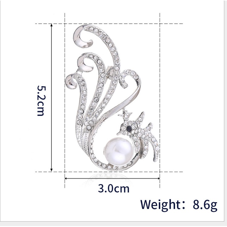 Cài áo thời trang hình chim phượng đính đá cao cấp GC50