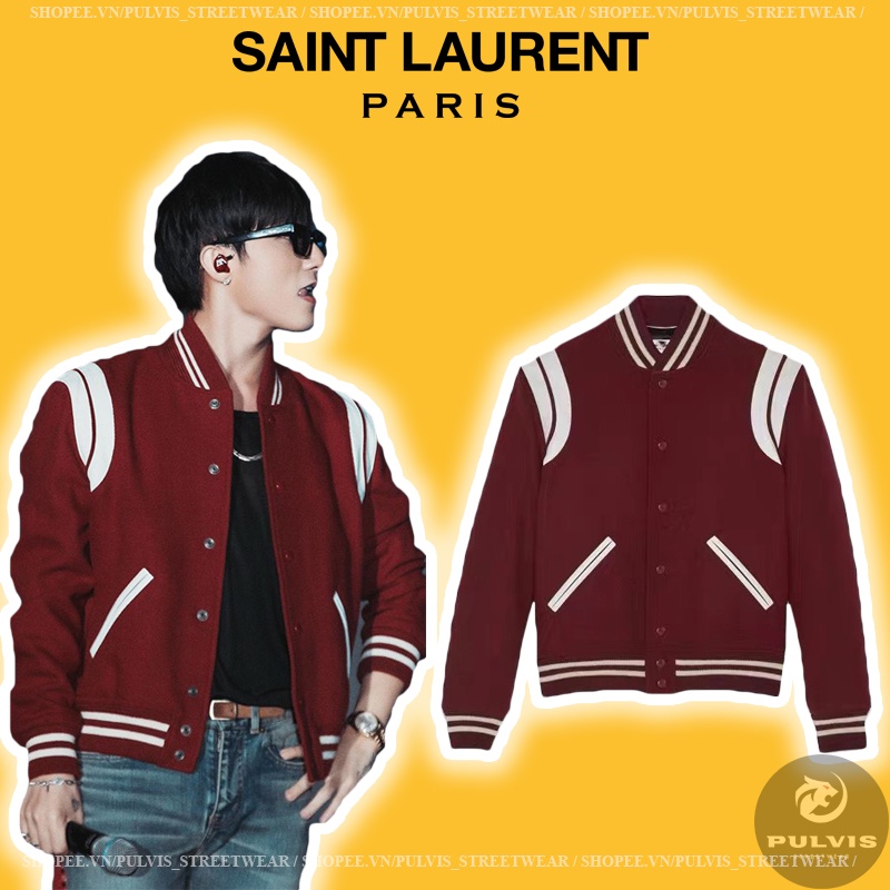 - Áo Khoác Bomber Teddy Jacket YSL RED Cao Cấp, Áo bomber teddy jacket SLP