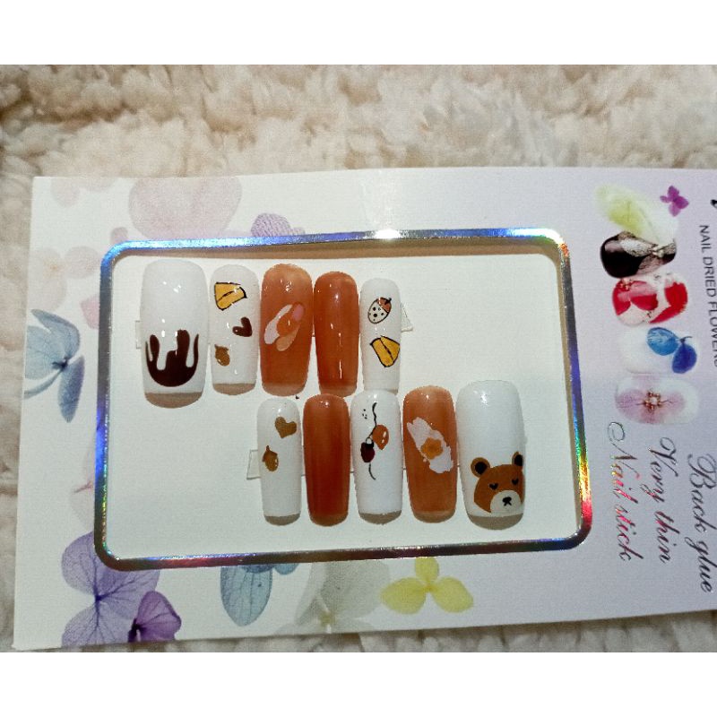 Nail box, móng tay giả hình gấu