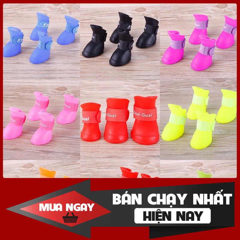 [❌GIÁ SỈ❌] Bộ 4 chiếc giày ủng cao su đi mưa cho chó mèo cao cấp ❤️