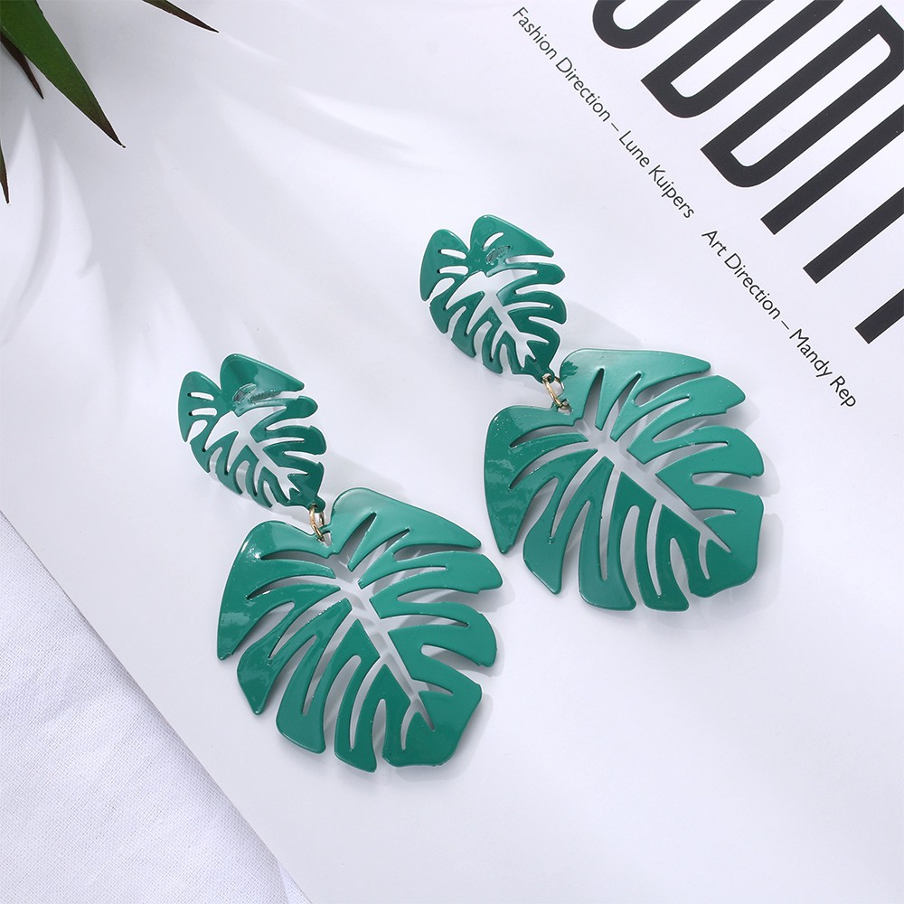 Đôi Khuyên Tai Hợp Kim Hình Lá Phong Cách Bohemian Cho Nữ