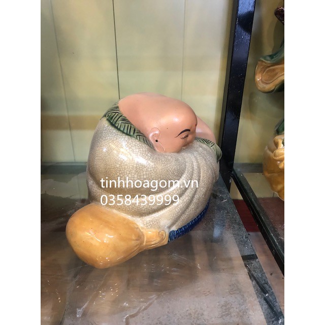 Tượng sứ Ông No Đủ Bát Tràng cao 20 rộng 35cm | BigBuy360 - bigbuy360.vn
