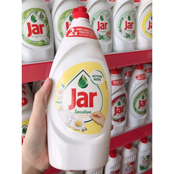 Nước rửa chén JAR làm sạch dầu mỡ, chiết xuất thiên nhiên, an toàn cho da tay, nội địa Đức