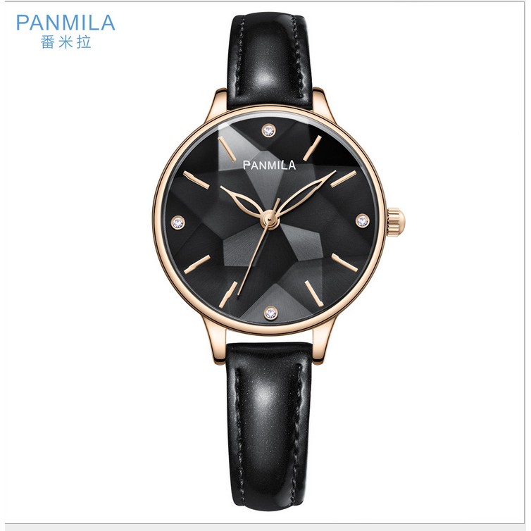 Đồng hồ nữ Panmila P0241M hàng chính hãng dây da bóng mặt 3D sang trọng
