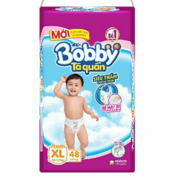 (Tặng 8 tã quần cùng size) Tã quần Bobby XL48