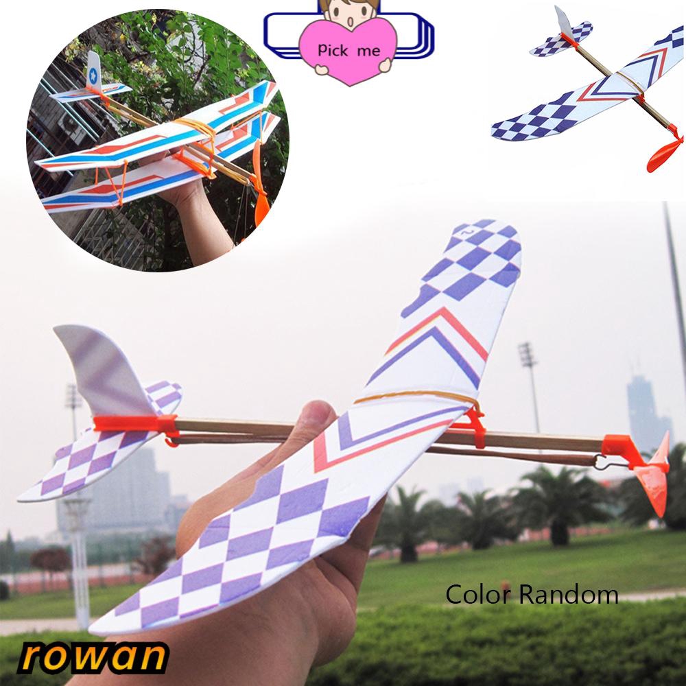 ROW Random Color Throwing Kids Children Educational Toy Novelty Plastic Christmas best gift Elastic Rubber Airplane