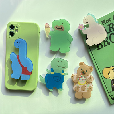 Cute ins funny dinosaur bear Irregular foldable stand holder expanding phone bracket | BigBuy360 - bigbuy360.vn