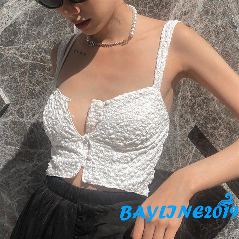 Bay-Women Vintage Sexy Low-Cut Breasted Textured Camisole