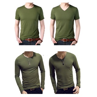 [Free Ship ] Áo Thun nam màu xanh rêu - không nhăn mềm min thấm hút mồ hôi