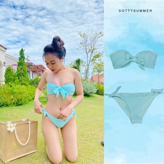 Đồ Bơi Áo Tắm Bikini Đi Biển 2 Mảnh Xuất Khẩu Kiểu Cup Ngực Ống Bandeau Dễ Thương
