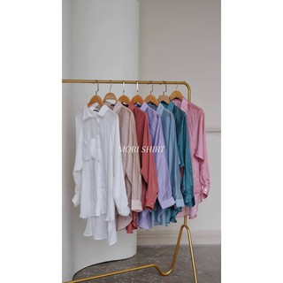 Áo sơ mi nữ form rộng lụa tông màu pastel MORI SHIRT, áo sơ mi nữ dài tay