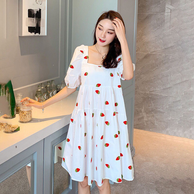 Đầm form rộng hoa quả babydoll tươi mát TTSA0378