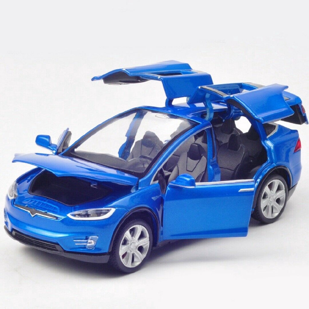 Mô hình xe hơi kéo lùi Tesla X90 tỉ lệ 1:32 có đèn và âm thanh cao cấp