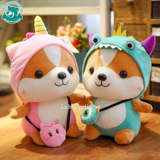 Gấu Bông Chó Shiba Cosplay mềm mịn size nhỏ 25 cm. Hàng cao cấp cho trẻ nhỏ.Mua Kèm Deal Sốc-168-TPAH1