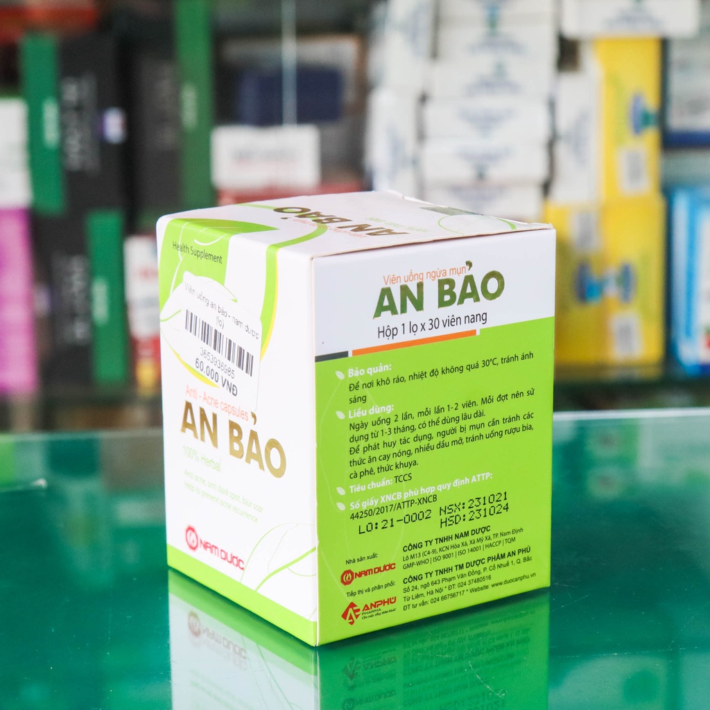 Viên uống ngừa mụn An Bảo, sạch mụn, chống thâm, mờ sẹo