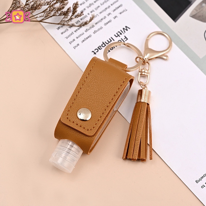 Hand Sanitizer-Free Leather Keychain T-Shaped Convenient Disinfection Keychain Pendant JP4