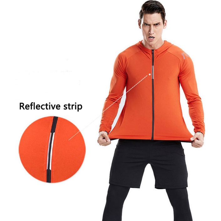 Áo Khoác Thể Thao Có Mũ Trùm Chất Liệu Co Giãn / Khô Thoáng Nhanh Chóng / Gió Thời Trang Cho Nam