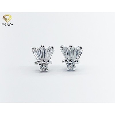 Bông tai bạc Ý 925 Huệ Ngân - Vương Miện đẹp YCXR361