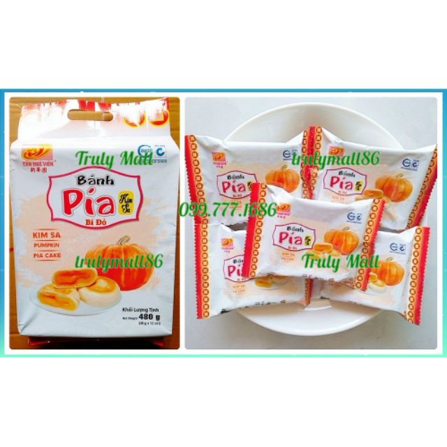 Combo 02 Gói (24 Cái) Bánh Pía Mini Chay Bí Đỏ Tân Huê Viên