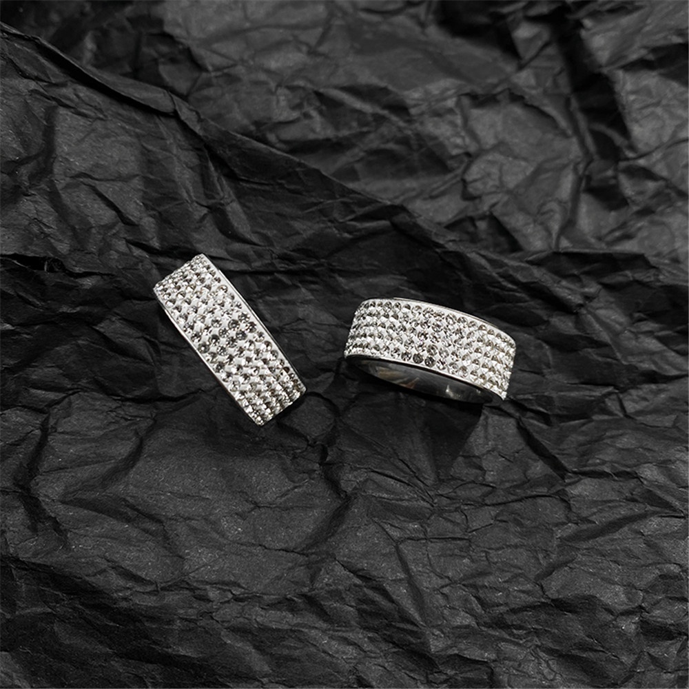 Nhẫn đeo ngón trỏ đính đá phong cách hip hop đường phố Âu Mỹ thời trang cá tính cho nam và nữ