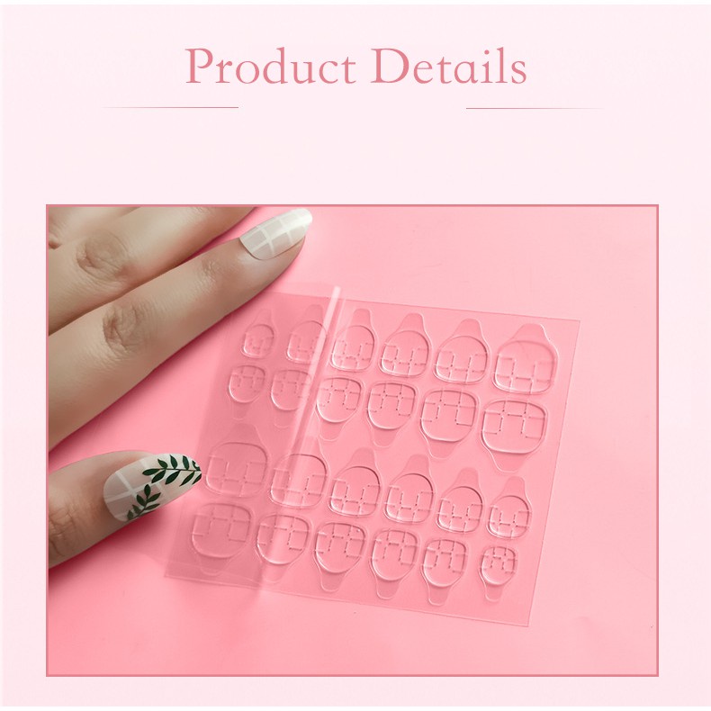 Bộ 24 Miếng Dán Hai Mặt Trong Suốt Dùng Trang Trí Móng Tay Nghệ Thuật
