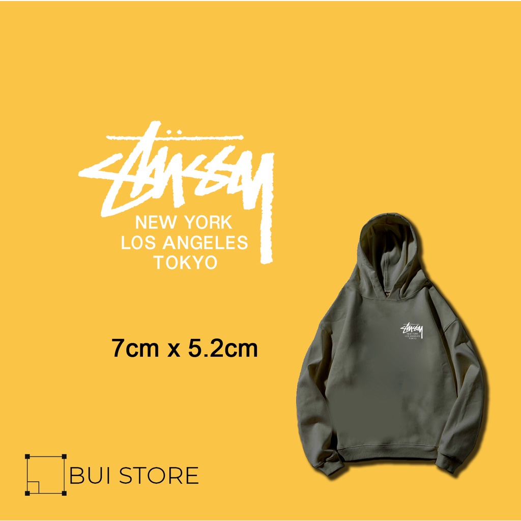 Miếng ủi truyền nhiệt offset dán trang trí quần áo LOGO STUSSY