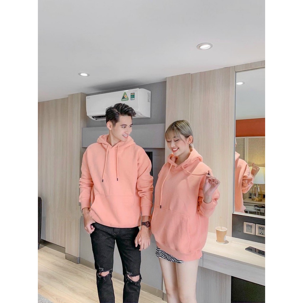 Áo Hoodie Trơn Form Unisex Nam Nữ Mặc Đều Đẹp, Nón Rộng Dày Dặn Giữ Ấm Cơ Thể