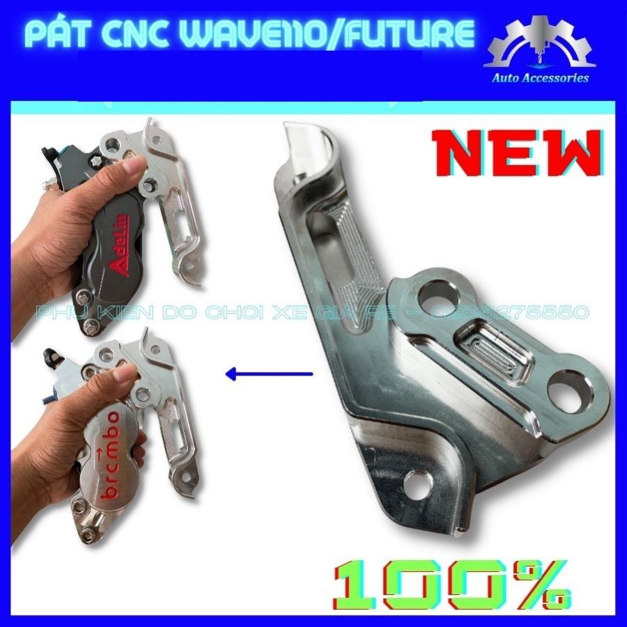 Pát CNC - Pát Trước (CNC) gắn Heo Dầu 4 piston Adelin, Brcmbe cho xe Wave 110, Future size đĩa 260mm