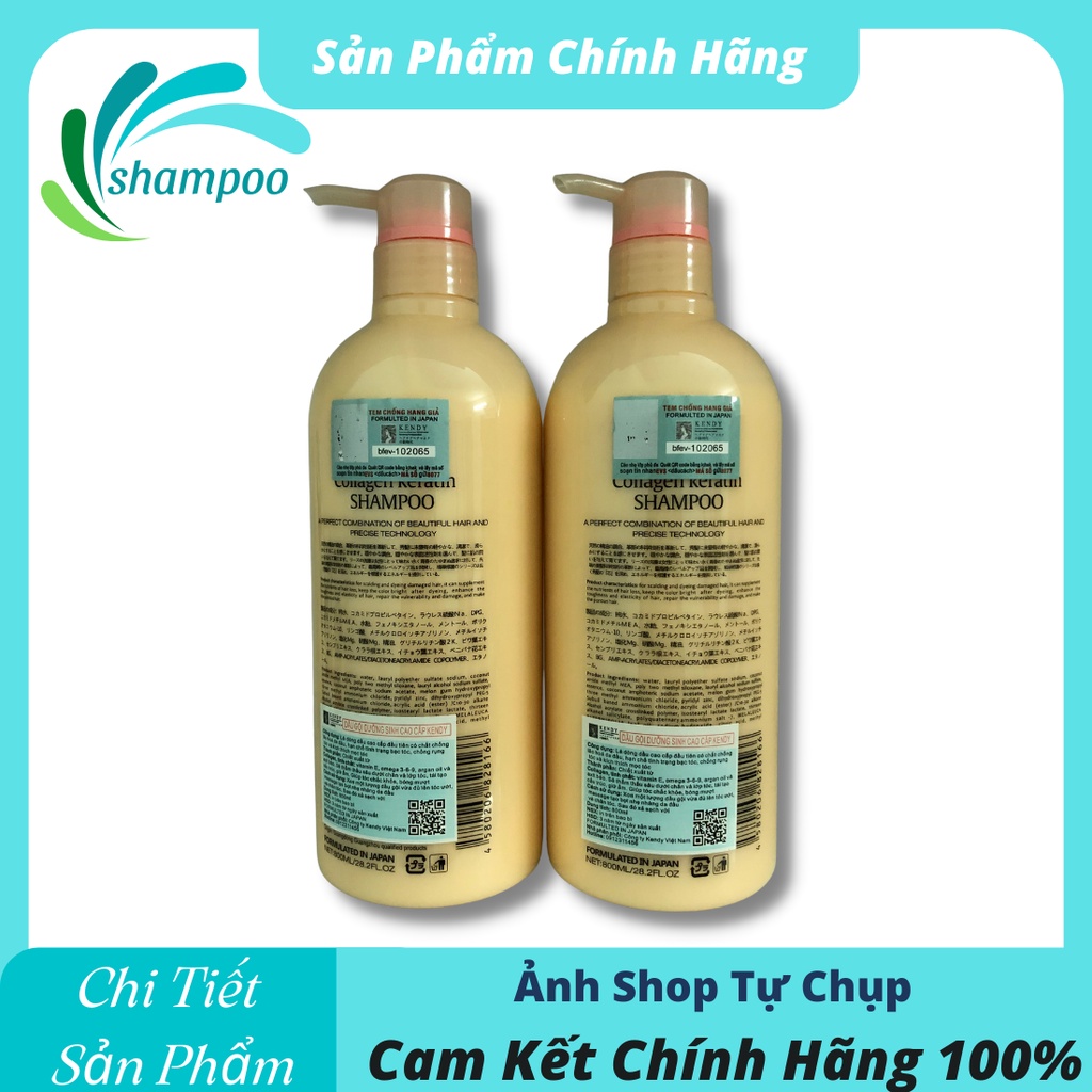 Cặp dầu gội xả dưỡng sinh cao cấp chống rụng tóc kích thích mọc tóc Kendy 800ml