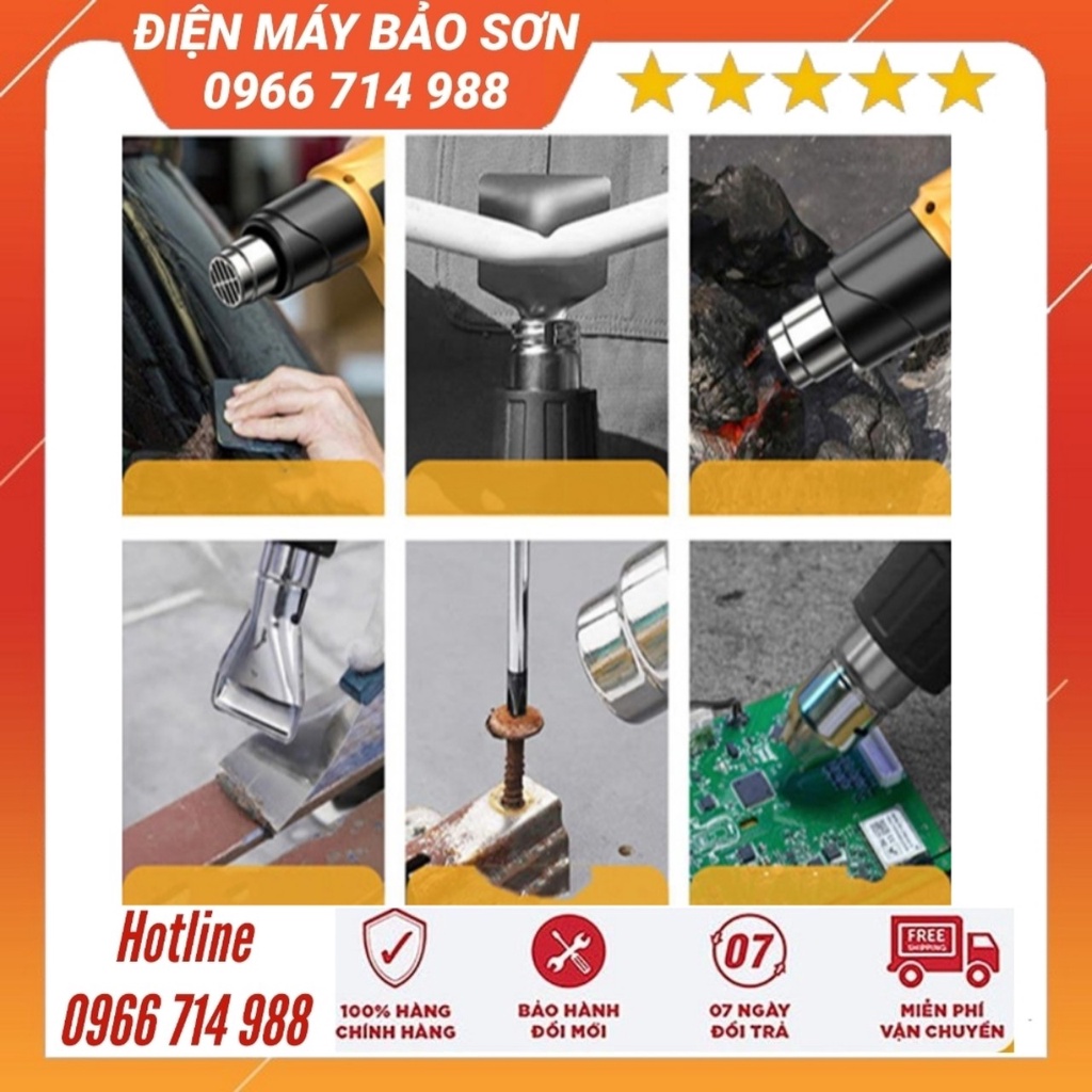 MÁY KHÒ NHIỆT CẦM TAY GBOSS-883 CÔNG SUẤT 1800W MÁY THỔI HƠI NÓNG MÀNG CO TẶNG 4 ĐẦU THỔI NHIỆT BẢO HÀNH 12 THÁNG