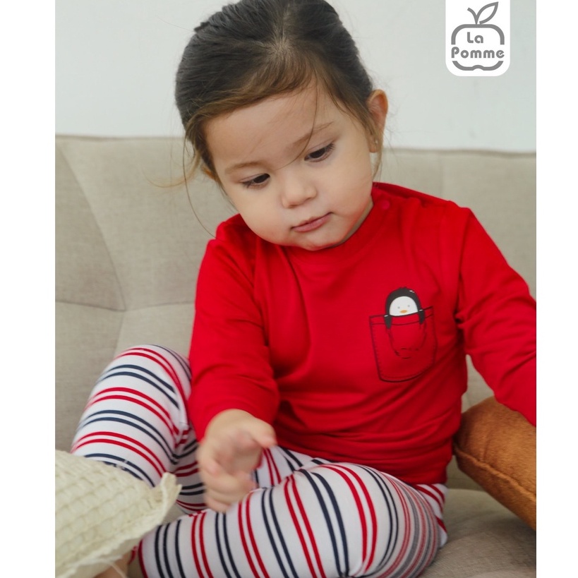 [Lapomme sale 2021] SL179 Bộ dài tay túi Cánh cụt Lapomme cho bé trai bé gái