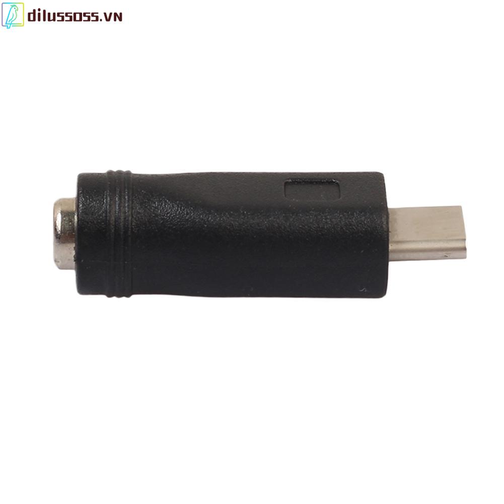 Đầu Chuyển Đổi Nguồn Dilussoss Dc Type-C Usb Male Sang 5.5x2.1mm Female Jack Cho Laptop Pc