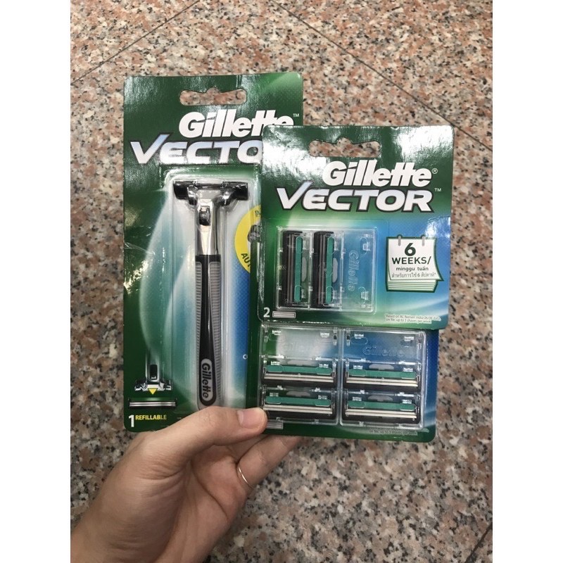 Bàn Cạo/ Lưỡi Cạo Gillette Vector 2 lưỡi/ 4 lưỡi