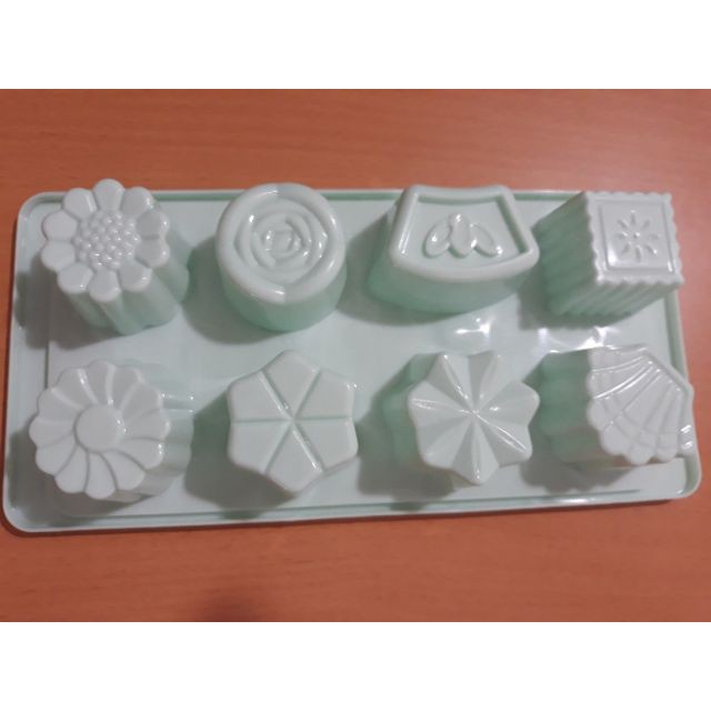 Khay bông hoa lá trái dâu vỉ đá, khuôn rau câu 8 viên- SF-HPL67 Jelly mold Ice cube tray