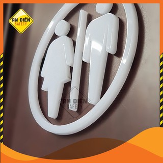 Bộ mica chỉ dẫn nhà vệ sinh WC Nam Nữ gắn tường, dày 5mm, có 2 màu trắng đen