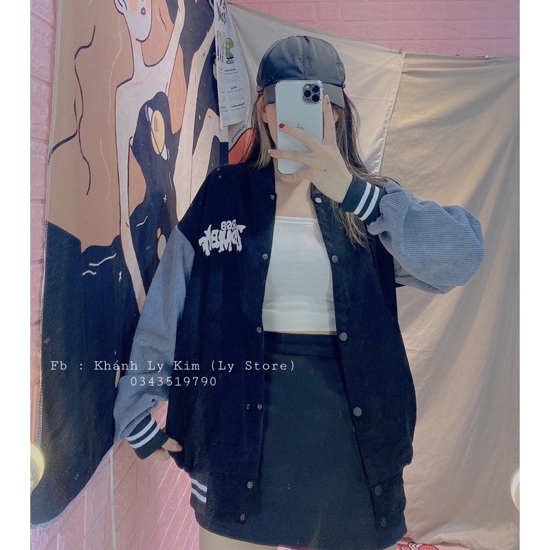 Áo khoác bomber tăm nhung | BigBuy360 - bigbuy360.vn