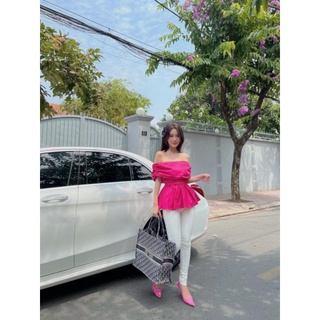 Áo trễ vai peplum chun eo