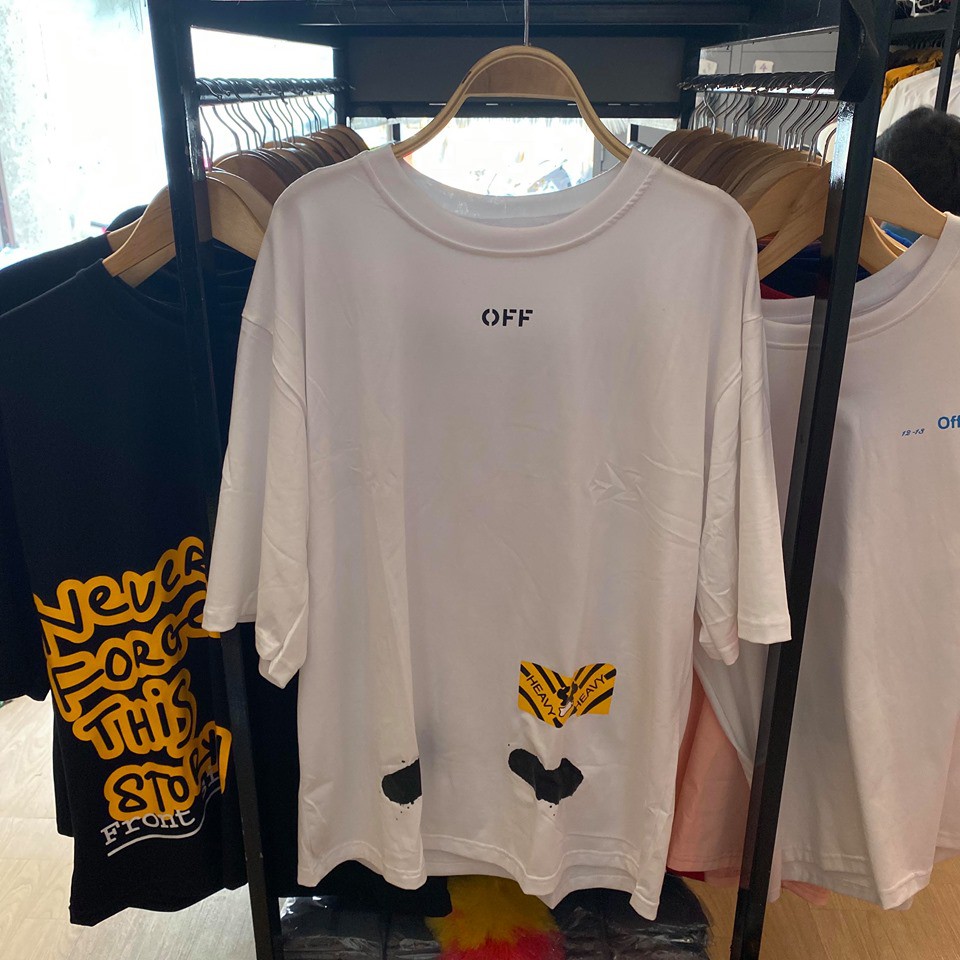 Áo thun oversize unisex O.W trắng đen form rộng tay lỡ streetwear dành cho nam nữ 2020 | BigBuy360 - bigbuy360.vn