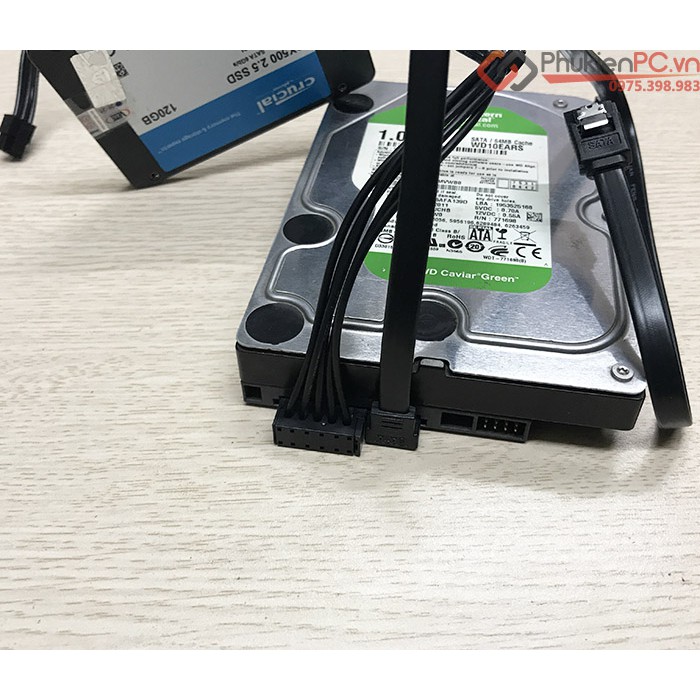 Dây nguồn 6Pin Mini sang 2 SATA lắp thêm SSD máy DELL 3653 3650 3655 3252 3668 3670 3650 3250 3471 3671