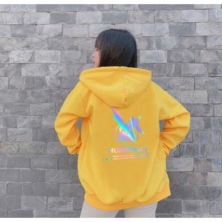 Aó khoác nỉ Hoodie phản quang Thỏ Huamingtu, Áo khoác nỉ nam nữ họa tiết hình cá tính -  PQ33KN