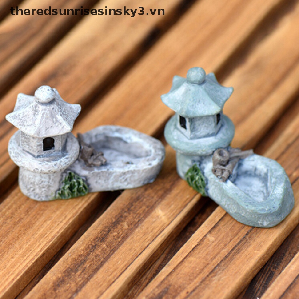 Bộ 3 Mô Hình Tháp Nhỏ Bằng Nhựa Resin Trang Trí Bể Cá Diy