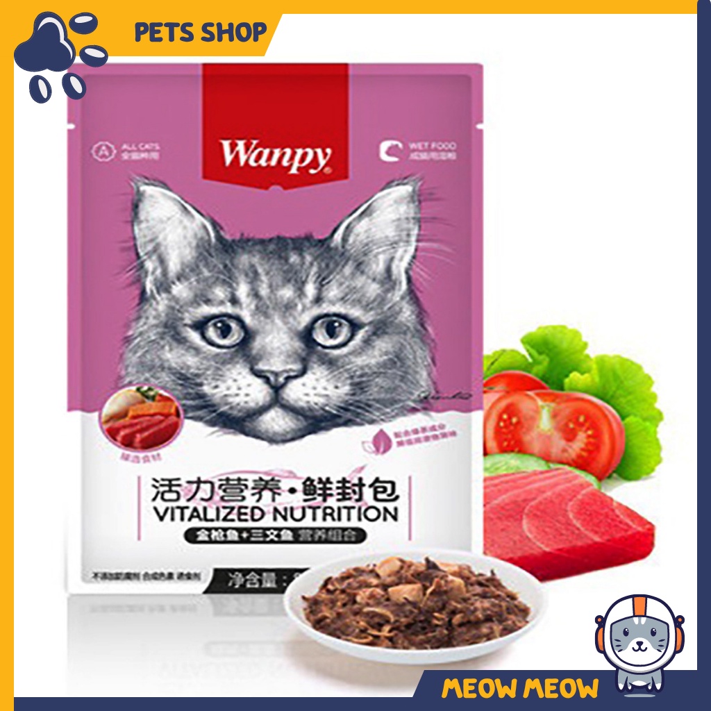 [COMBO 15 Túi tiết kiệm] Pate cho mèo Wanpy Tom túi 80gr - Pate cho thú cưng.