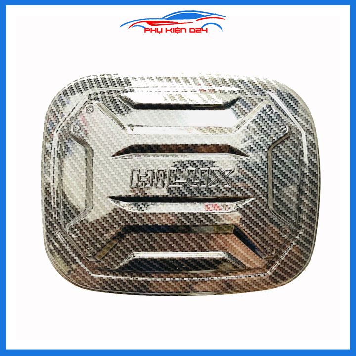 Ốp nắp xăng Hilux 2016-2017-2018-2019-2020-2021-2022-2023-2024 vân cacbon bảo vệ chống trầy trang trí ô tô