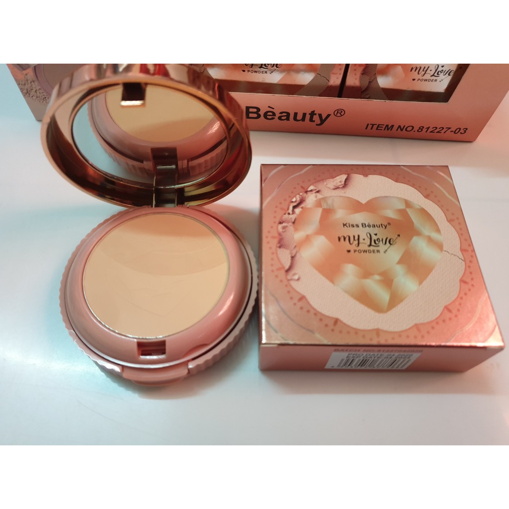 Phấn nén 2 tầng Kiss Beauty my love 20g. Mỹ Phẩm Mys